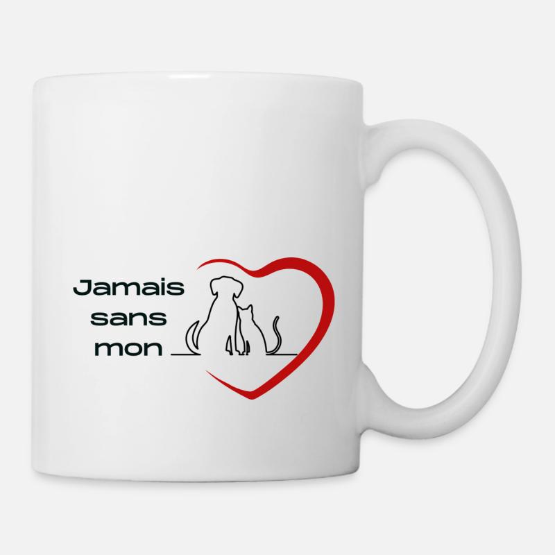 Jamais sans mon chien / chat - Mug blanc - blanc