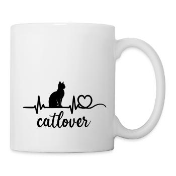 Catlover heartbeat - Tasse - Weiß - Rechts
