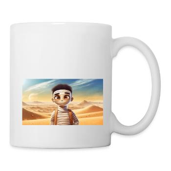 mummy in the desert - young cute little monsters - Mug - white - Right
