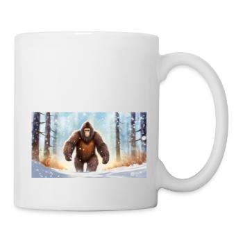 Sasquatch Bigfoot im Wald - jung niedlich - Tasse - Weiß - Rechts