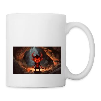 evil devil - young cute little monsters - Mug - white - Right