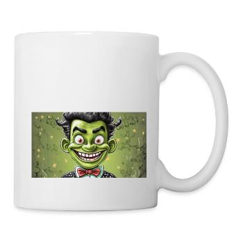 green monster with horns - young - Mug - white - Right