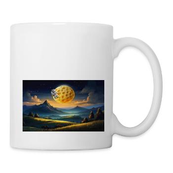 funny hooey the moon is made of cheese - Mug - white - Right