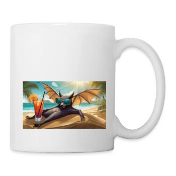 Lustig Hooey Eine Fledermaus liebt die Sonne - Tasse - Weiß - Rechts