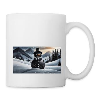 Lustiger Hooey, ein Schneemann ist schwarz - Tasse - Weiß - Rechts