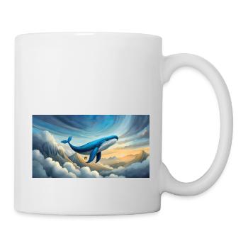 Funny Hooey, ein Blauwal ist super leicht - Tasse - Weiß - Rechts