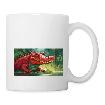 funny hooey a crocodile is red - Mug - white - Right