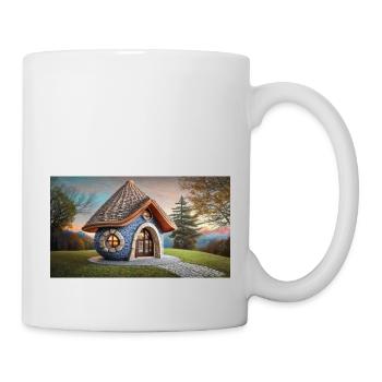 Lustiger Hooey, ein Haus ist rund und hat keine Ecken - Tasse - Weiß - Rechts