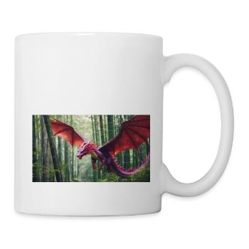 Eine realistische, majestätische kleine lila und rosa Drag - Tasse - Weiß - Rechts
