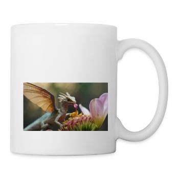 Ein realistischer, majestätischer kleiner niedlicher Drache - Tasse - Weiß - Rechts