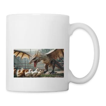 Eine realistische böse schwarz-goldene Drachenjagd - Tasse - Weiß - Rechts