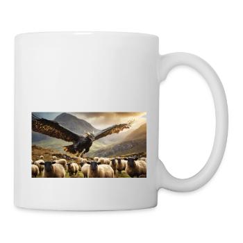 Eine realistische böse schwarz-goldene Drachenjagd - Tasse - Weiß - Rechts