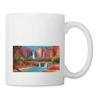 Havasu Falls, Arizona - Pixel Art - Mug - white - Right