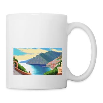 Amalfi Coast, Italy - Pixel Art - Mug - white - Right