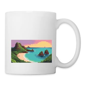 Fernando de Noronha, Brazil - Pixel Art - Mug - white - Right
