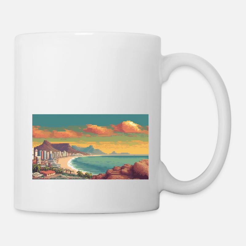 Cape Town, South Africa - Pixel Art - Mug - white