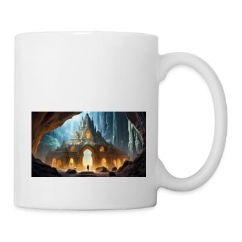gruselige mythische Orte – unterirdisches Agartha - Tasse - Weiß - Rechts