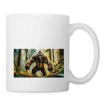 Sasquatch Bigfoot im Waldmonster dunkel - Tasse - Weiß - Rechts