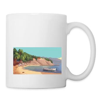 Zlatni Rat, Kroatien - Pixel Art - Tasse - Weiß - Rechts