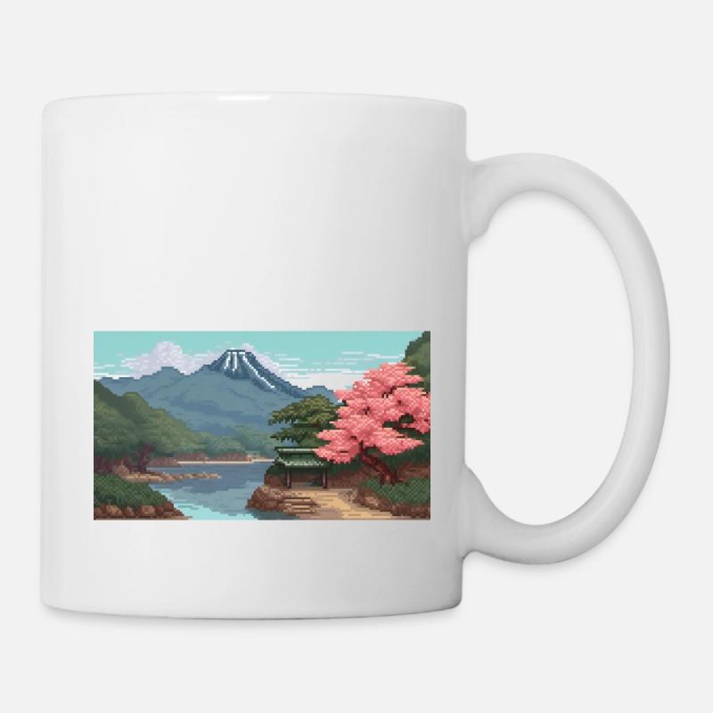 Miho No, Matsubara, Japan - Pixel Art - Tasse - Weiß
