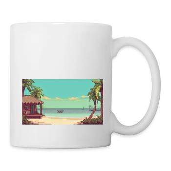 Isla Holbox, Mexico - Pixel Art - Mug - white - Right