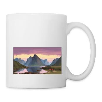 Lofoten, Norwegen - Pixel Art - Tasse - Weiß - Rechts