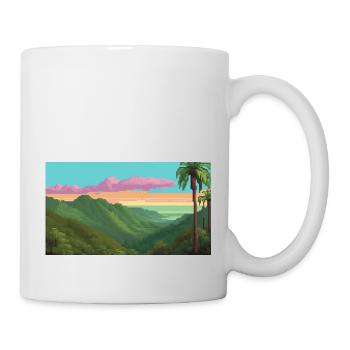 El Yunque National Forest, Puerto Rico, Pixelart - Tasse - Weiß - Rechts