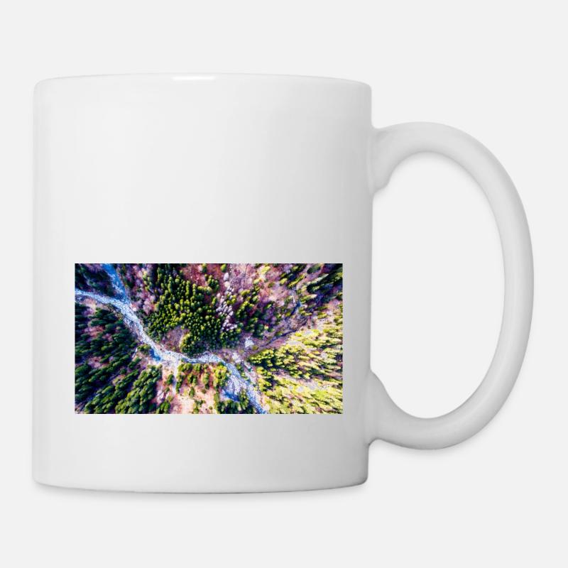 Vue aérienne de la forêt - Mug blanc - blanc