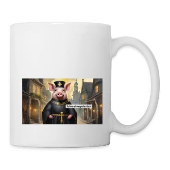Jeu de mots ambigu sur l’expression allemande – Schweinepriester - Mug blanc - blanc - Droite