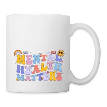 Mental Health Awareness Vintage Groovy Mental - Mug - white - Right