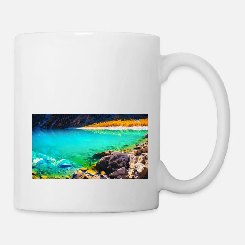 LAC DE MONTAGNE D’AUTOMNE - Mug blanc - blanc