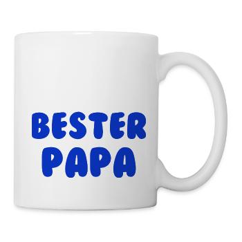 Bester Papa Blau - Tasse - Weiß - Rechts