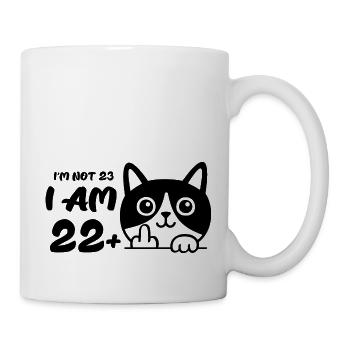 I'm Not 23, I Am 22 Plus 1 Middle Finger Cat Flip - Mug - white - Right