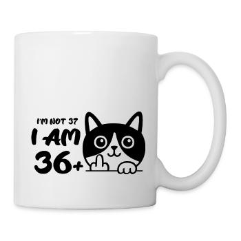 Je n’ai pas 37 ans, j’en ai 36 plus 1 doigt d’honneur - Mug blanc - blanc - Droite