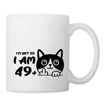Je n’ai pas 50 ans, j’en ai 49 plus 1 doigt d’honneur - Mug blanc - blanc - Droite