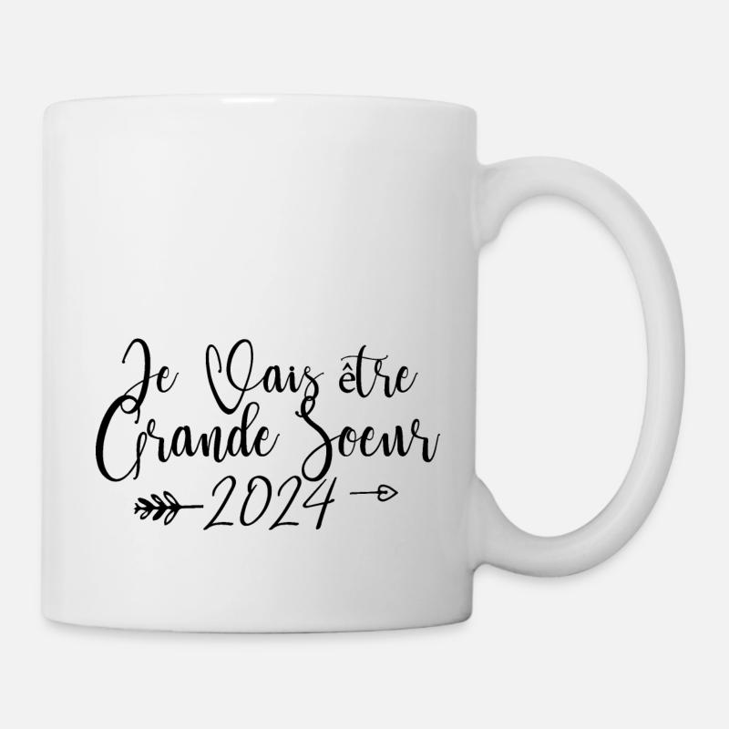 Ich werde 2024 Big Sister sein - Tasse - Weiß