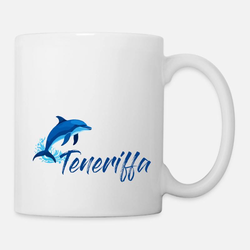 Vacances à Tenerife avec un dauphin - Mug blanc - blanc