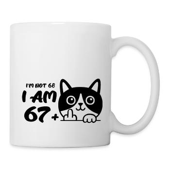 Je n’ai pas 68 ans, j’en ai 67 plus 1 doigt d’honneur - Mug blanc - blanc - Droite
