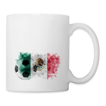 Drapeau du Mexique avec ballon de football - Mug blanc - blanc - Droite