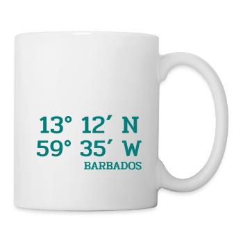 Barbados Coordinates - Koordinaten - West Indies - Mug - white - Right