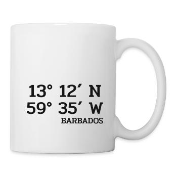 Barbados Coordinates - Koordinaten - West Indies - Mug - white - Right