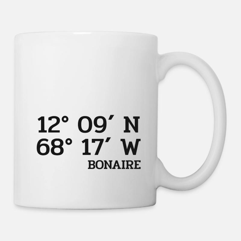 Coordonnées Bonaire - Coordonnées - Caraïbes - Mug blanc - blanc