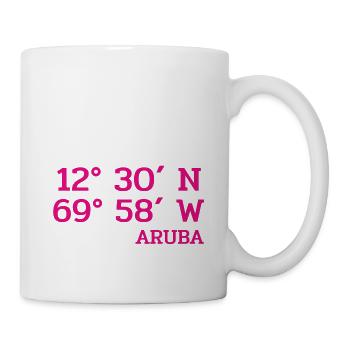 Aruba Coordinaters - Koordinaten - Karibik - Tasse - Weiß - Rechts