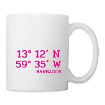 Barbados Coordinates - Koordinaten - West Indies - Mug - white - Right