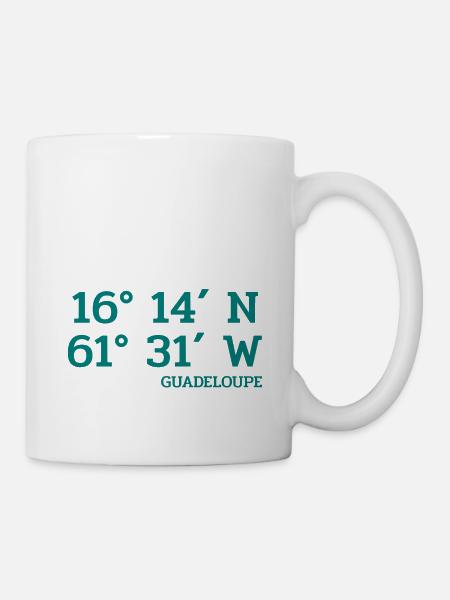 Guadeloupe Coordinates - Koordinaten - Karibik - Tasse - Weiß
