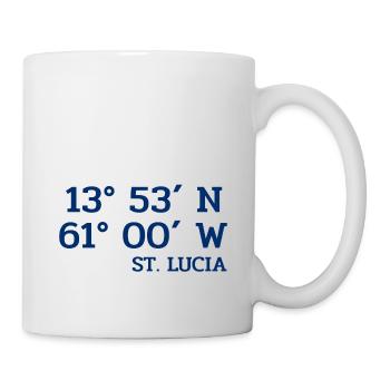St. Lucia Coordinates - Koordinaten - West Indies - Mug - white - Right