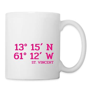 Coordonnées Saint-Vincent - Koordinaten West Indies - Mug blanc - blanc - Droite