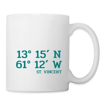 St. Vincent Coordinates - Koordinaten West Indies - Tasse - Weiß - Rechts