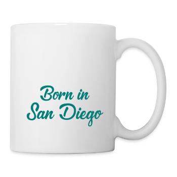 Né à San Diego - Californie - États-Unis - Amérique - Mug blanc - blanc - Droite