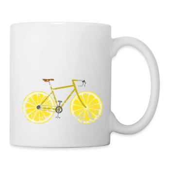 Road Bike Bicycle Fruit Fruit Vintage Retro Grunge - Mug - white - Right
